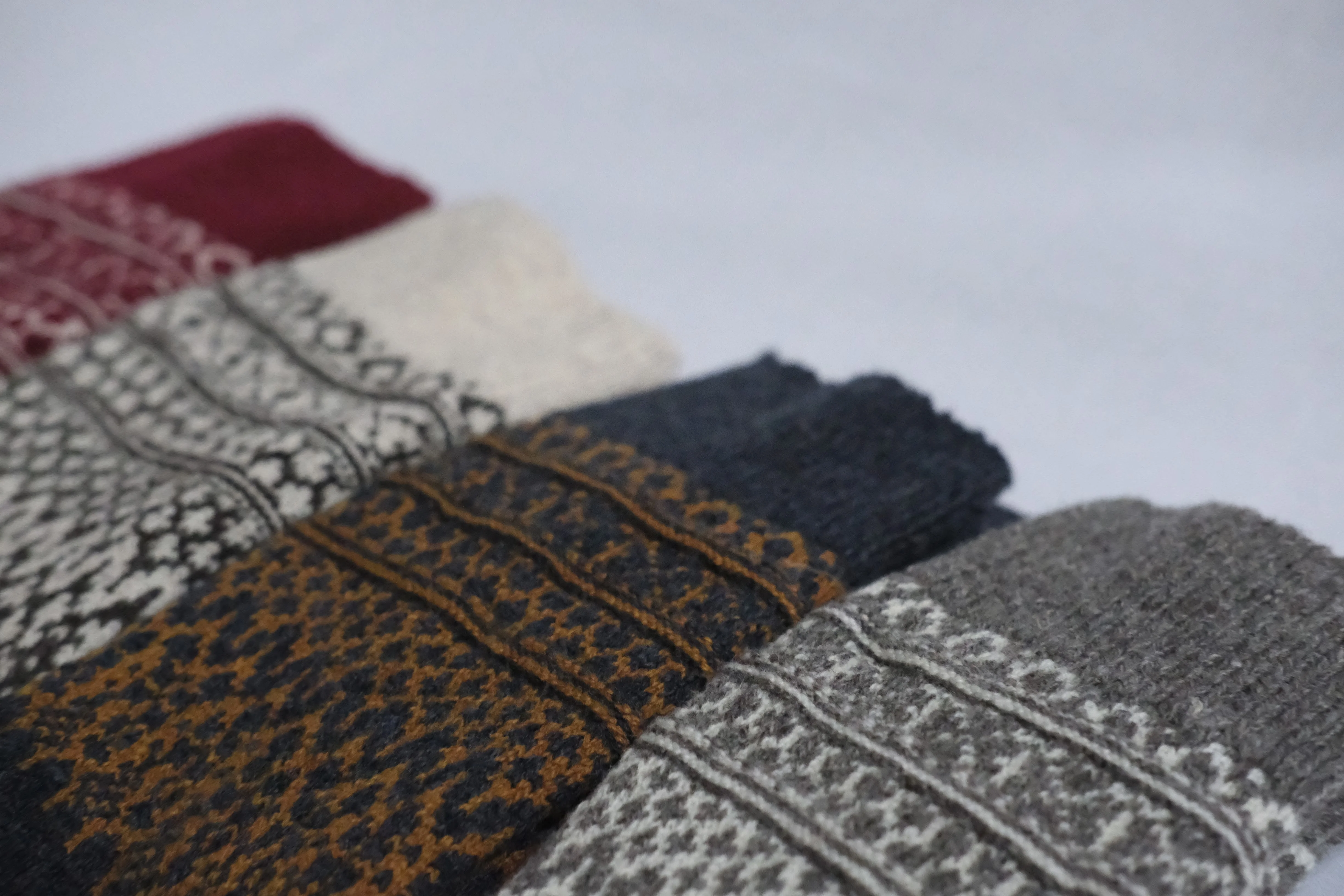 Wool Jacquard Socks - Grey - Image 5