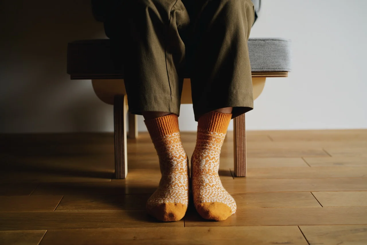 Wool Jacquard Socks - Lantern Orange - Image 6